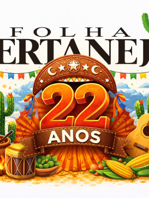 Logo do Folha Sertaneja celebrando 22 anos de história em Paulo Afonso