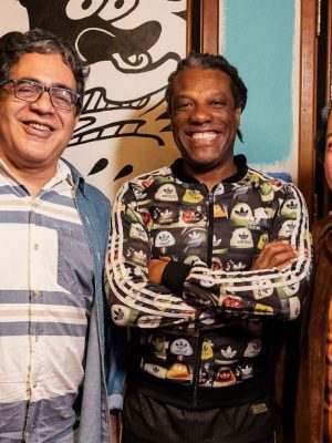 Marcos Lobato, DJ Negralha, Marcelo Lobato no Estúdio Jimo