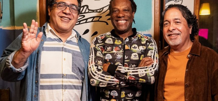 Marcos Lobato, DJ Negralha, Marcelo Lobato no Estúdio Jimo